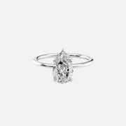  The Solitaire Maia Pear Moissanite Ring 14k White Gold 001