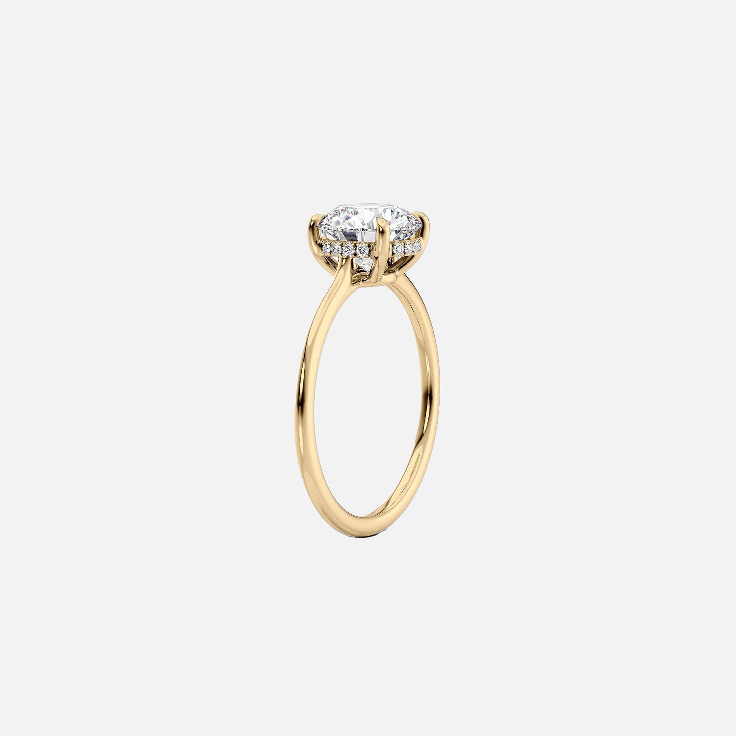  The Solitaire Maia Pear Moissanite Ring 14k Yellow Gold 002