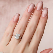  The Solitaire Maia Radiant Moissanite Ring 14k White Gold 003