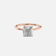  The Solitaire Margot Cushion Lab Diamond Ring 18k Rose Gold 001