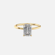  The Solitaire Margot Emerald Moissanite Ring 18k Yellow Gold 001