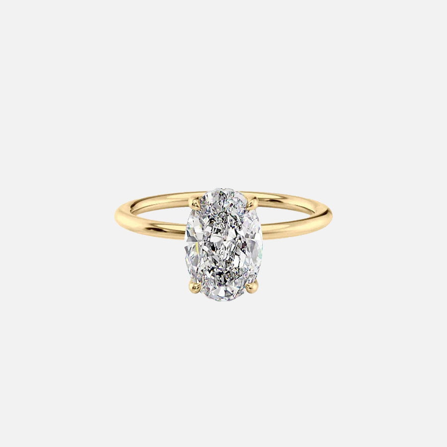  The Solitaire Margot Oval Lab Diamond Ring 18k Yellow Gold 001
