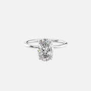  The Solitaire Margot Oval Moissanite Ring 14k White Gold 001