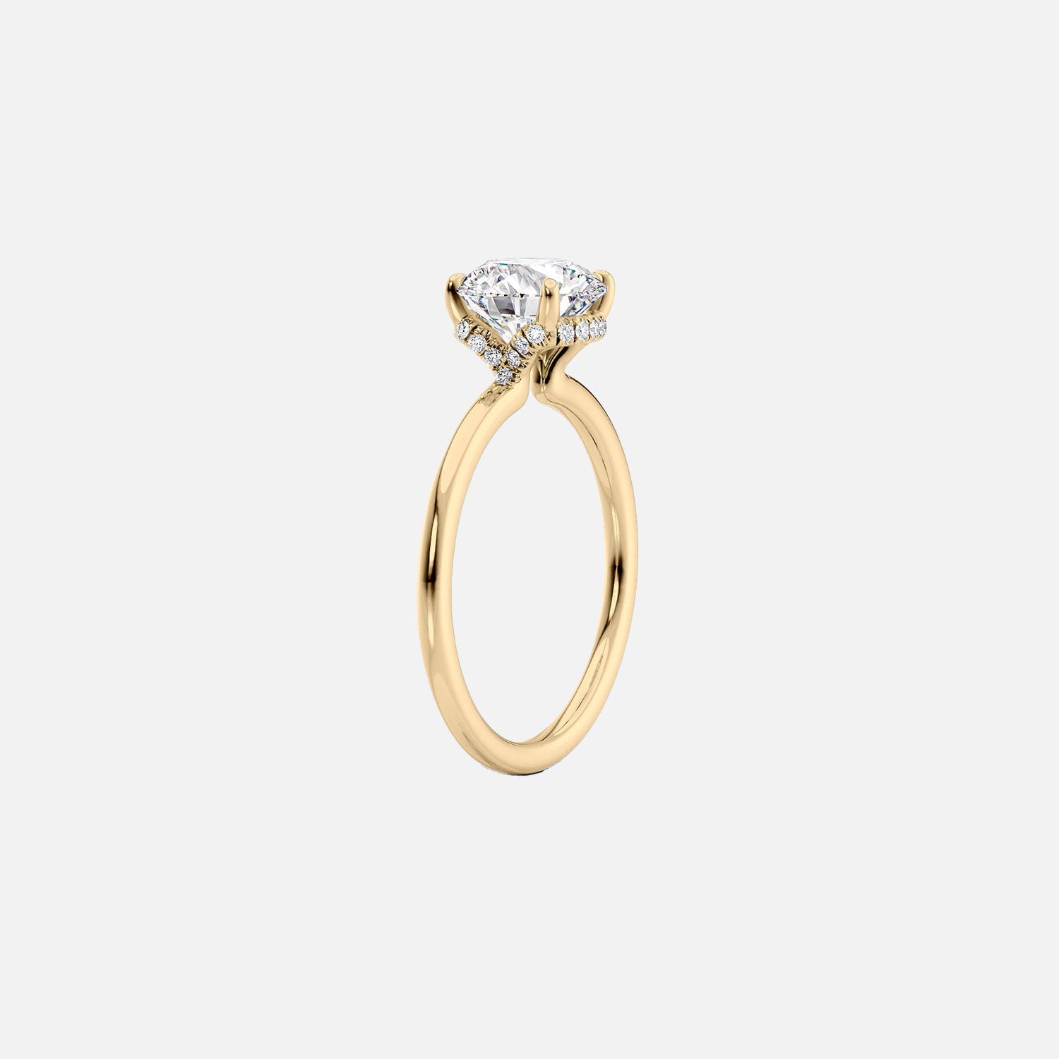  The Solitaire Margot Oval Moissanite Ring 14k Yellow Gold 002