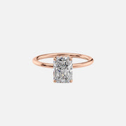  The Solitaire Margot Radiant Moissanite Ring 14k Rose Gold 001