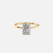 The Solitaire Margot Radiant Moissanite Ring 14k Yellow Gold 001
