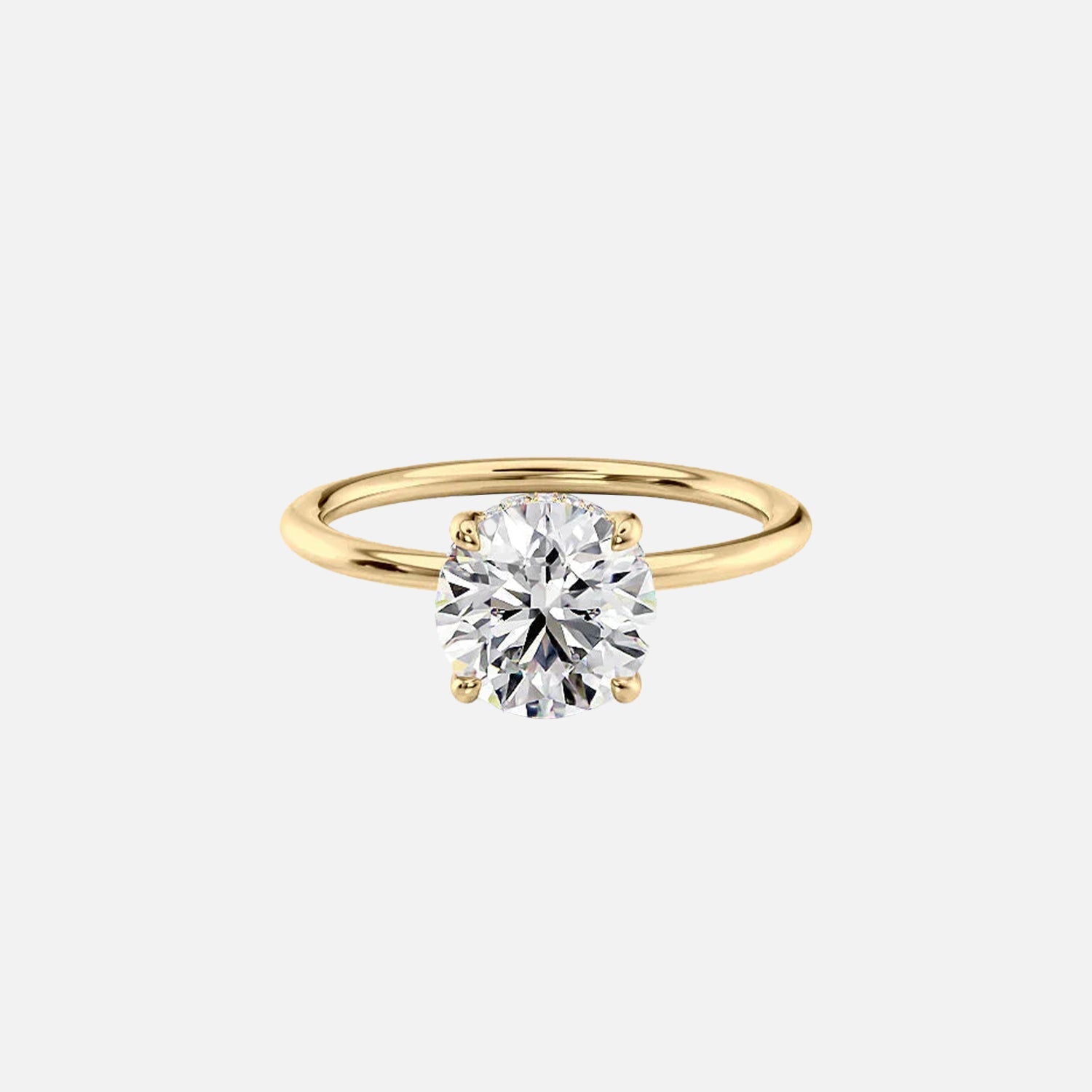 The Solitaire Margot Round Lab Diamond Ring 14k Yellow Gold 001