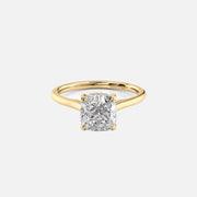 The Solitaire Natalie Cushion Lab Diamond Ring 14k Yellow Gold 001