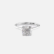  The Solitaire Natalie Cushion Lab Diamond Ring 18k White Gold 001