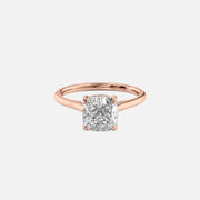  The Solitaire Natalie Cushion Moissanite Ring 14k Rose Gold 001