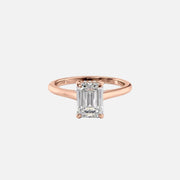  The Solitaire Natalie Emerald Lab Diamond Ring 14k Rose Gold 001