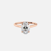  The Solitaire Natalie Oval Lab Diamond Ring 14k Rose Gold 001