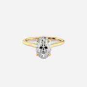  The Solitaire Natalie Oval Lab Diamond Ring 18k Yellow Gold 001