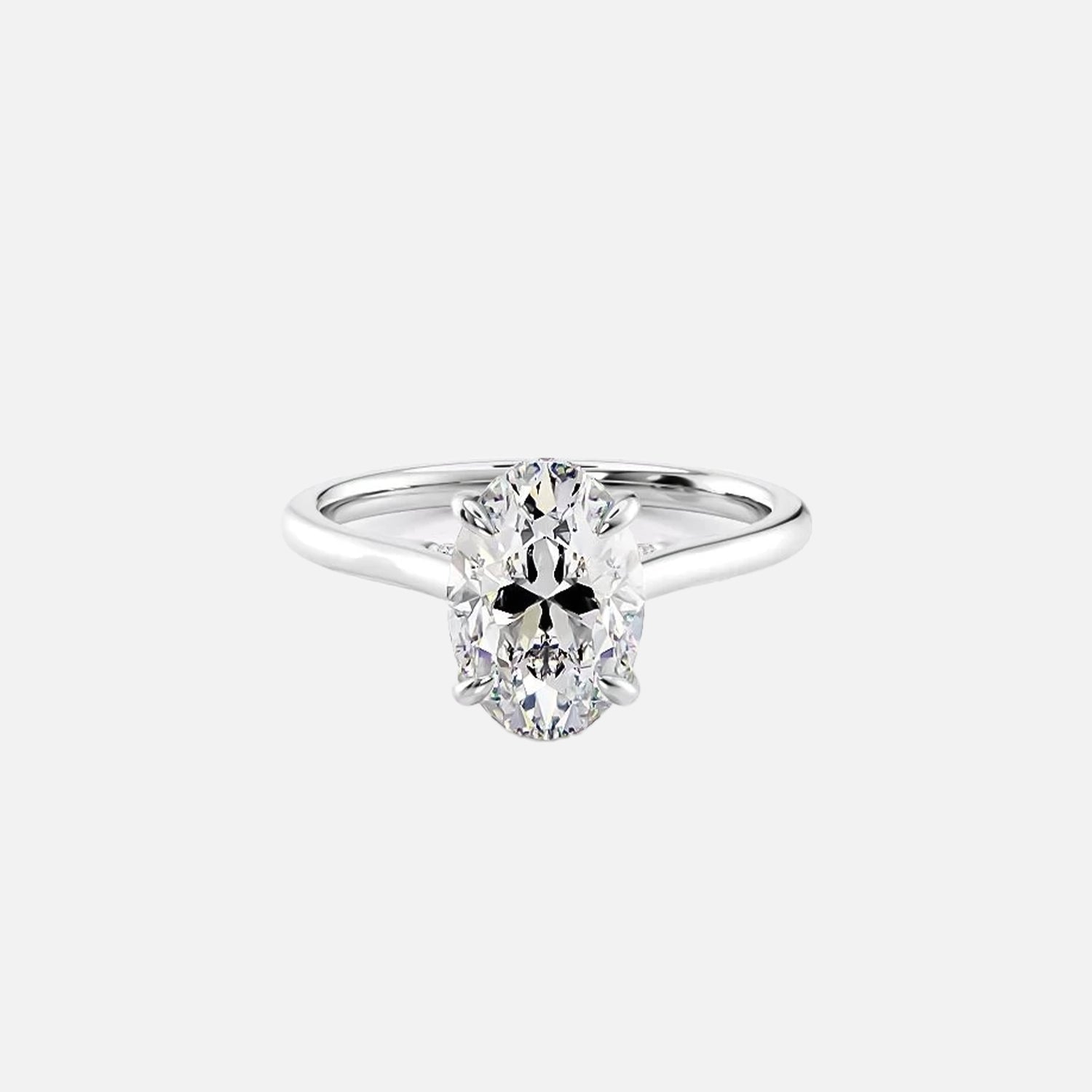  The Solitaire Natalie Oval Moissanite Ring 14k White Gold 001