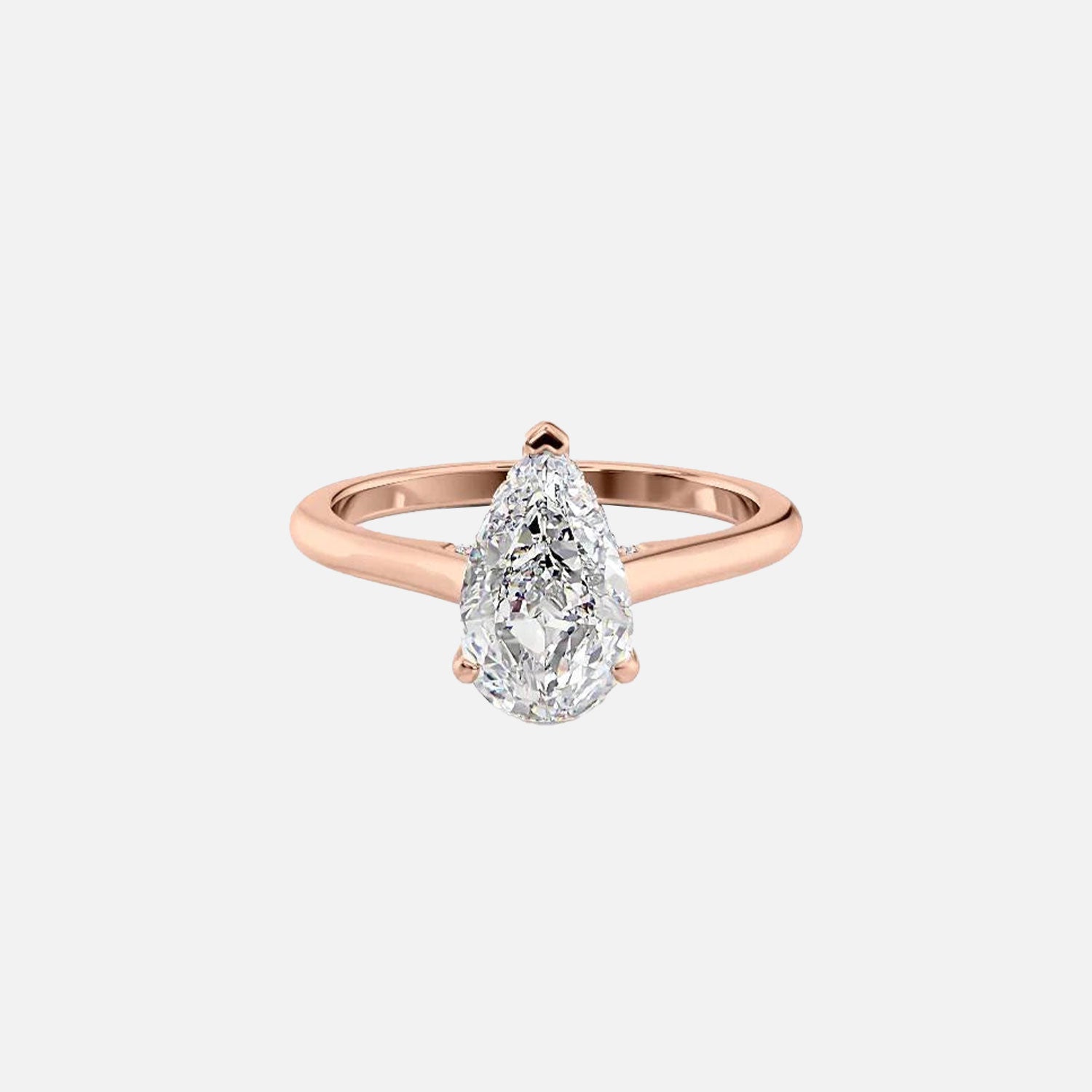  The Solitaire Natalie Pear Lab Diamond Ring 14k Rose Gold 001