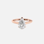  The Solitaire Natalie Pear Lab Diamond Ring 14k Rose Gold 001