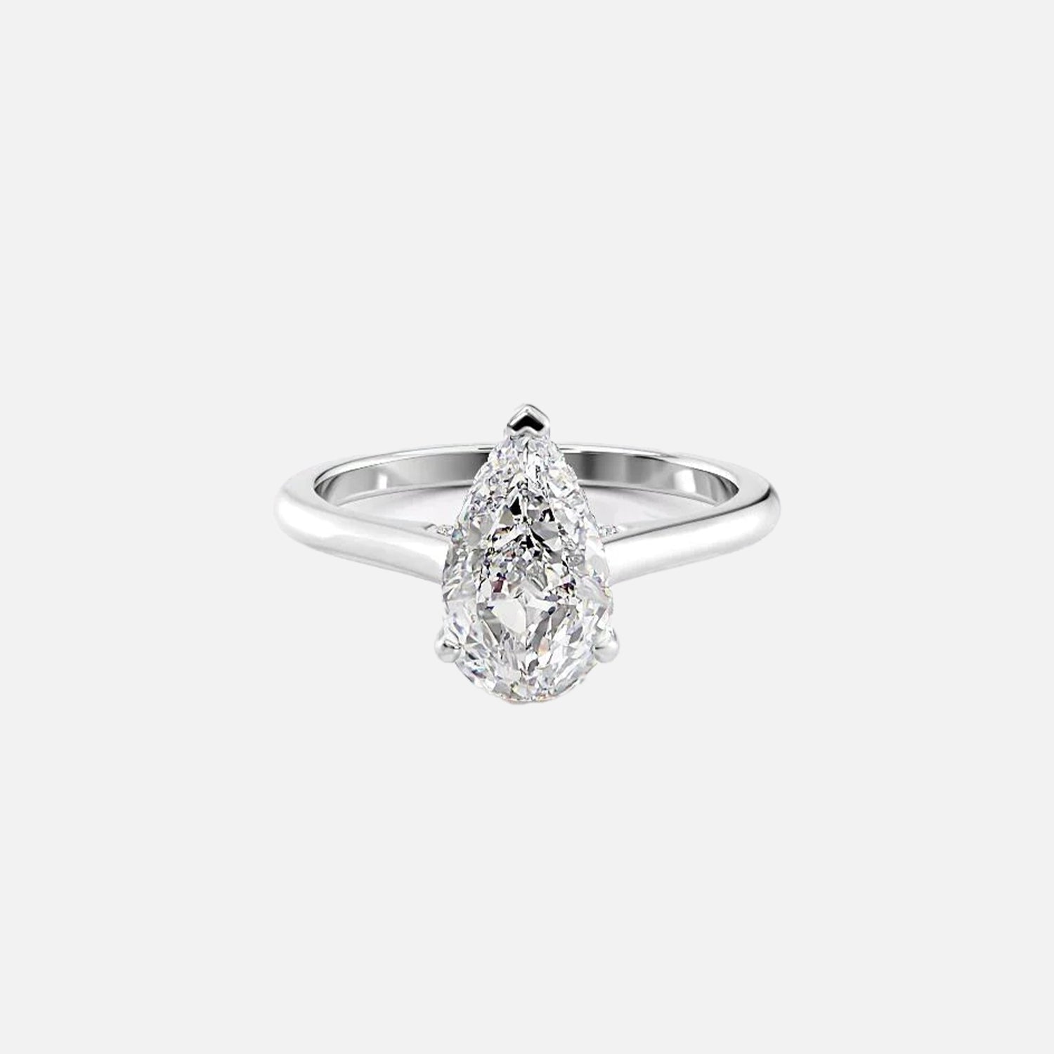  The Solitaire Natalie Pear Lab Diamond Ring 14k White Gold 001