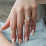  The Solitaire Natalie Pear Moissanite Ring 18k Rose Gold 004