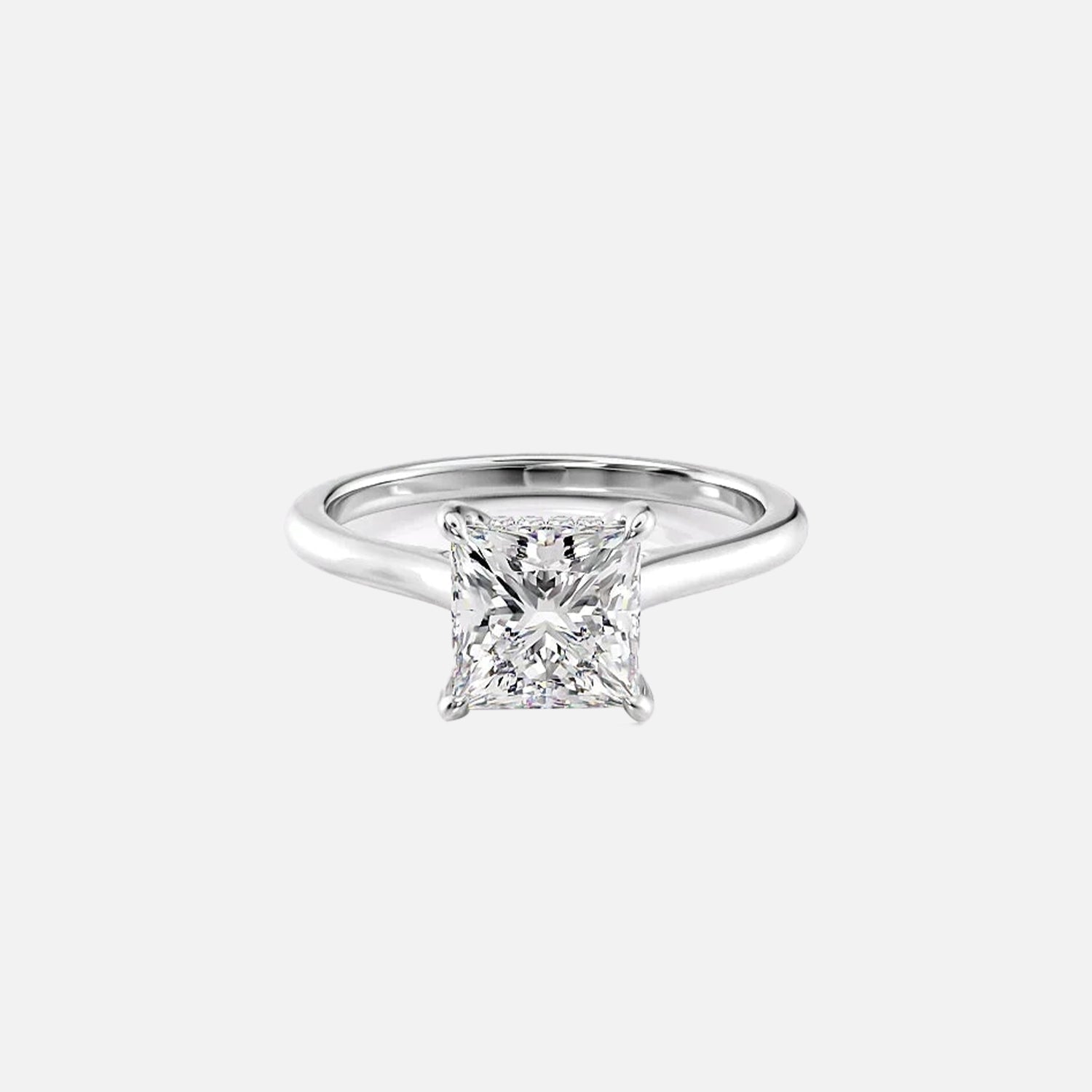  The Solitaire Natalie Princess Moissanite Ring 14k White Gold 001