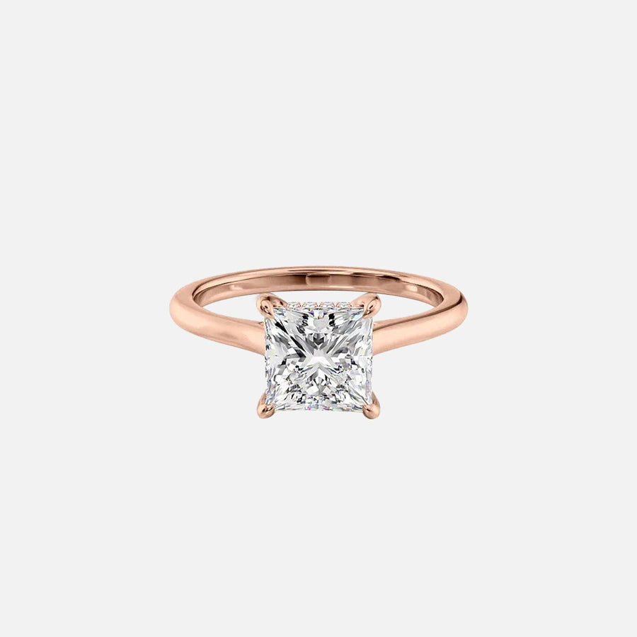  The Solitaire Natalie Princess Moissanite Ring 18k Rose Gold 001