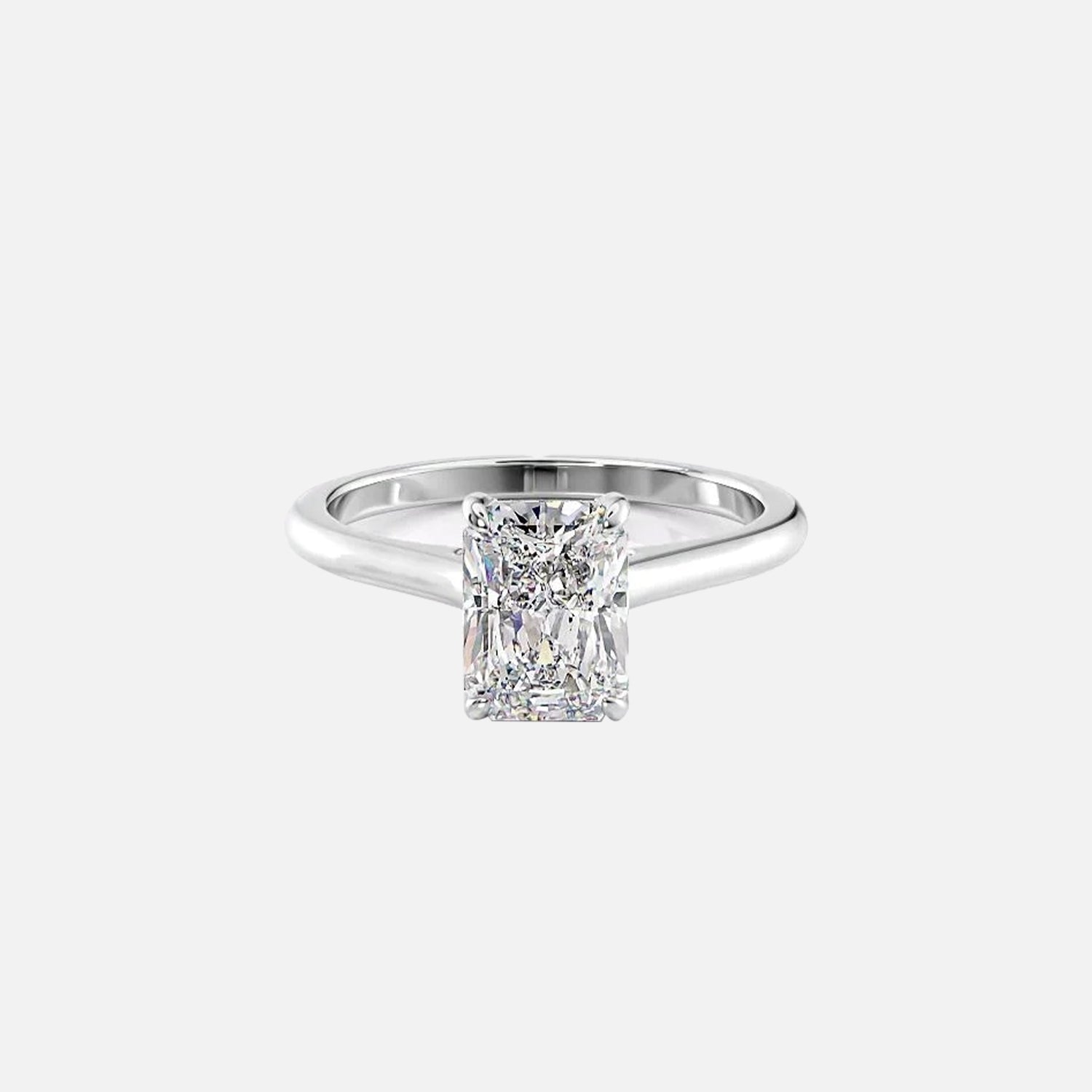  The Solitaire Natalie Radiant Moissanite Ring 14k White Gold 001