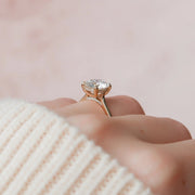  The Solitaire Natalie Round Moissanite Ring 14k Yellow Gold 003