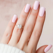  The Solitaire Nelly Cushion Moissanite Ring 14k Rose Gold 003