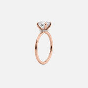  The Solitaire Nelly Emerald Moissanite Ring 14k Rose Gold 002