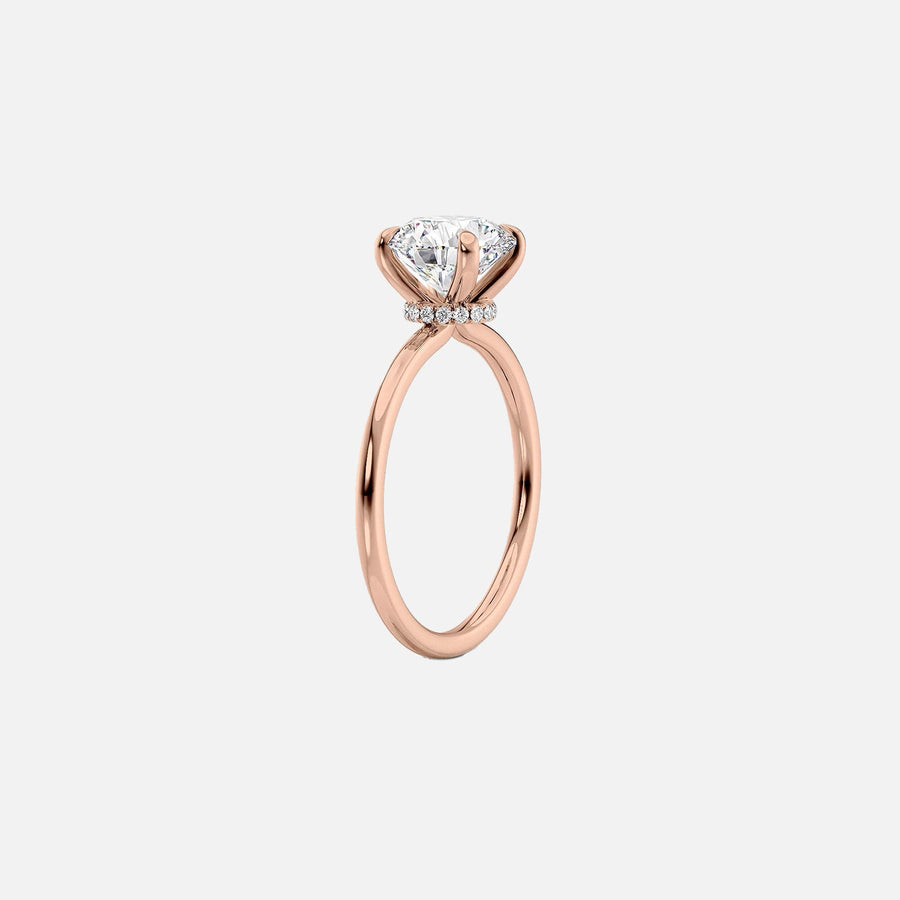  The Solitaire Nelly Emerald Moissanite Ring 14k Rose Gold 002