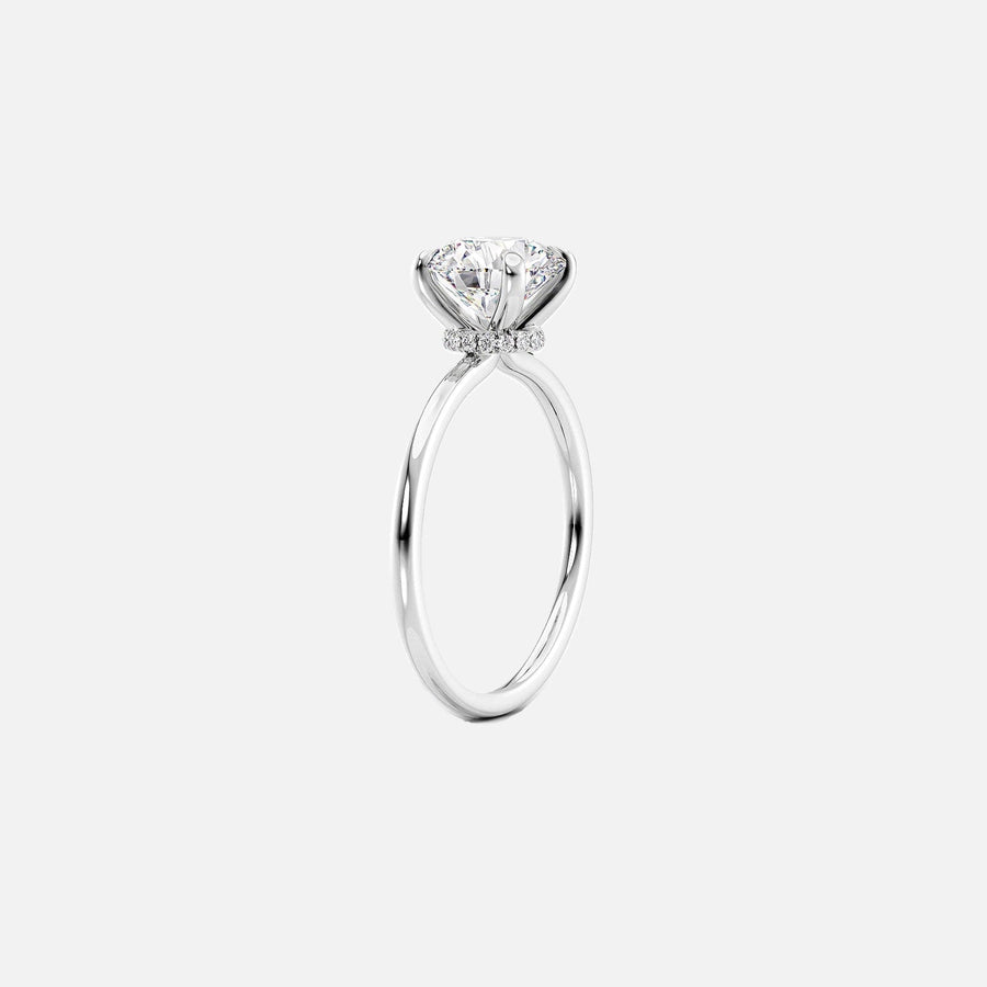  The Solitaire Nelly Emerald Moissanite Ring 18k White Gold 002