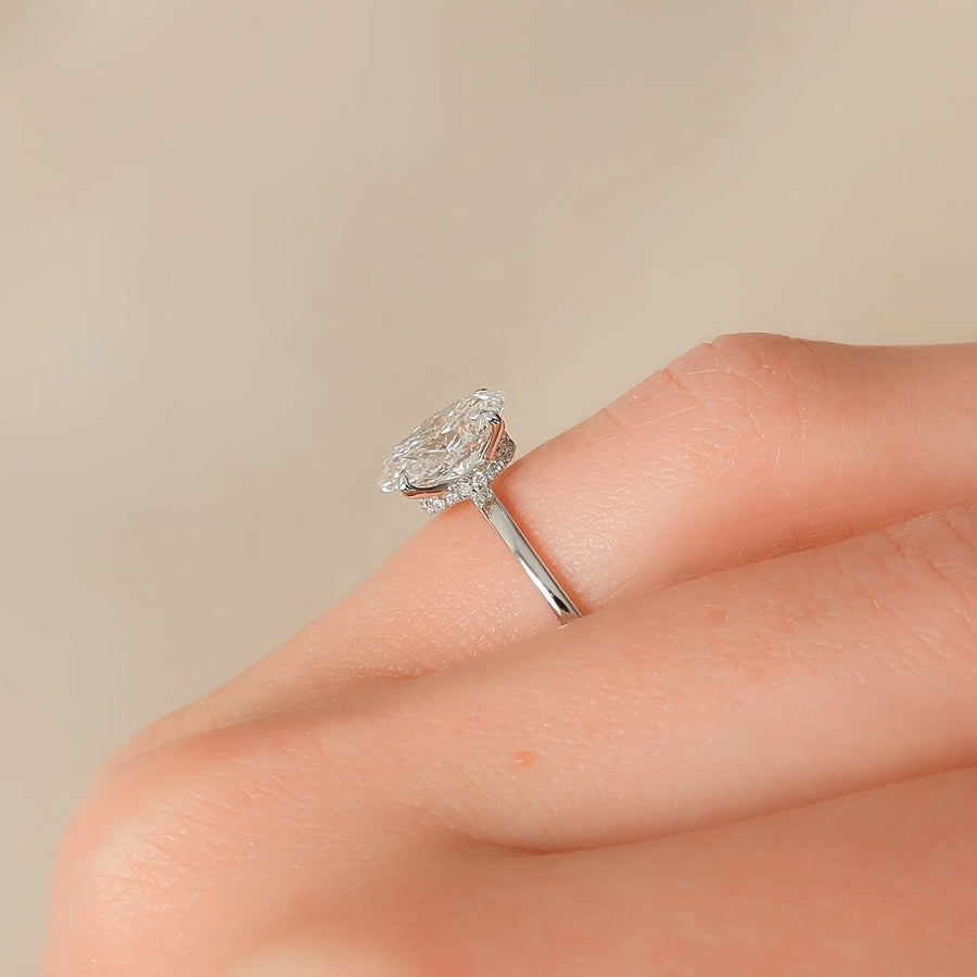  The Solitaire Nelly Oval Lab Diamond Ring 14k White Gold 003