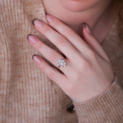  The Solitaire Nelly Oval Moissanite Ring 18k Rose Gold 003