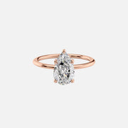 The Solitaire Nelly Pear Moissanite Ring 18k Rose Gold 001