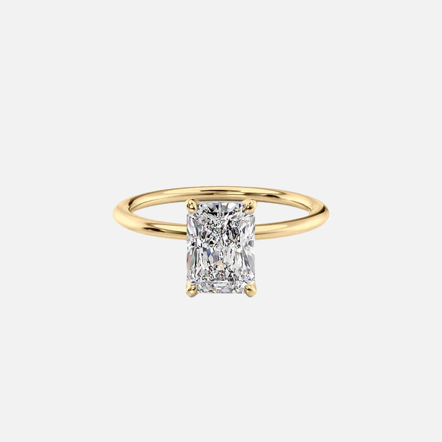 The Solitaire Nelly Radiant Lab Diamond Ring 14k Yellow Gold 001