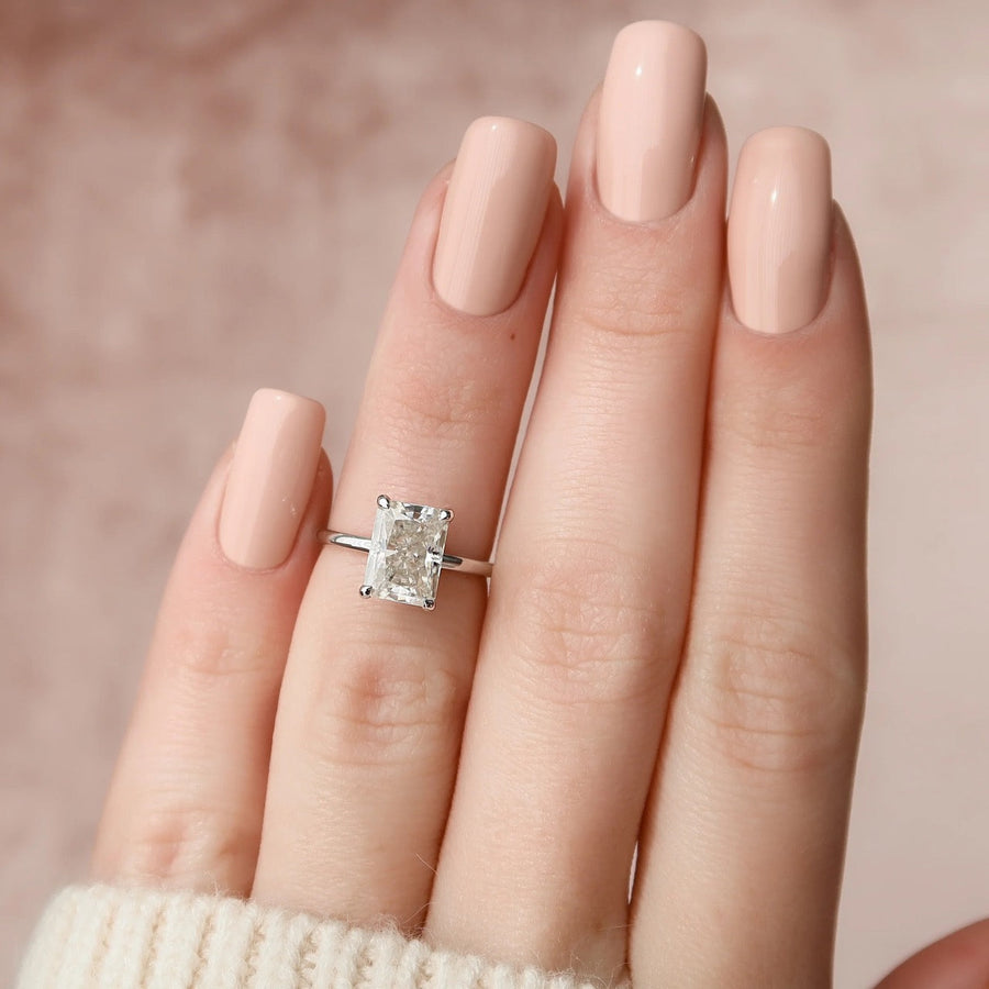 The Solitaire Nelly Radiant Lab Diamond Ring 18k White Gold 003