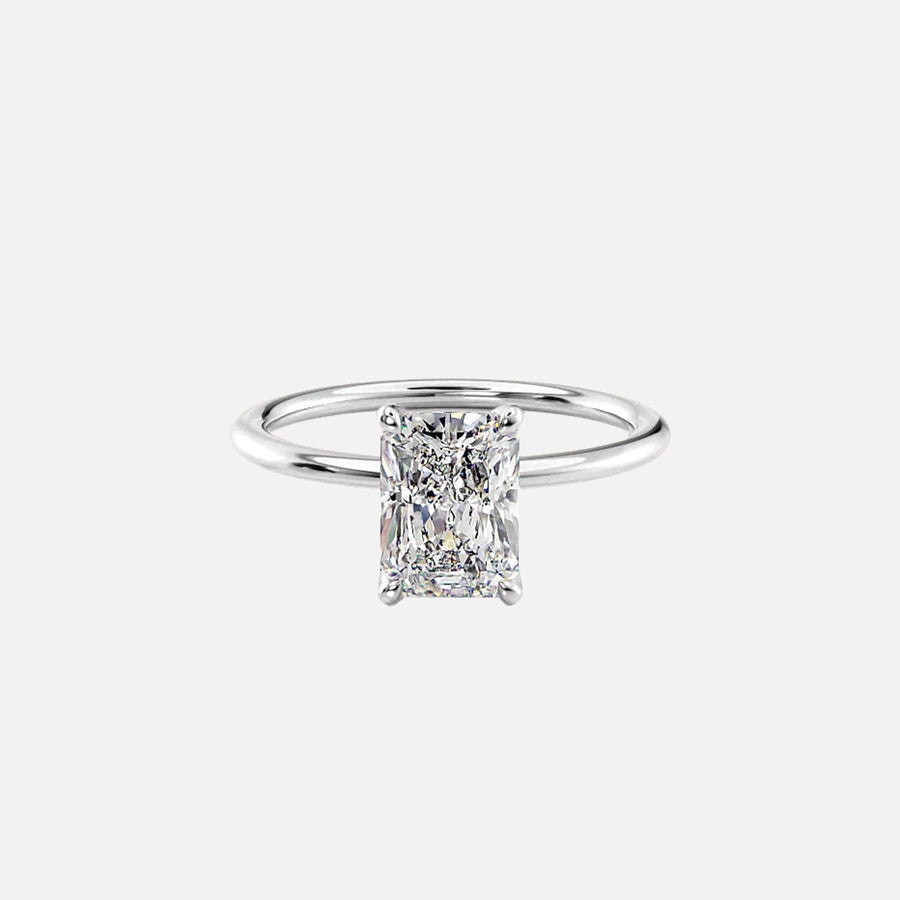  The Solitaire Nelly Radiant Moissanite Ring 18k White Gold 001