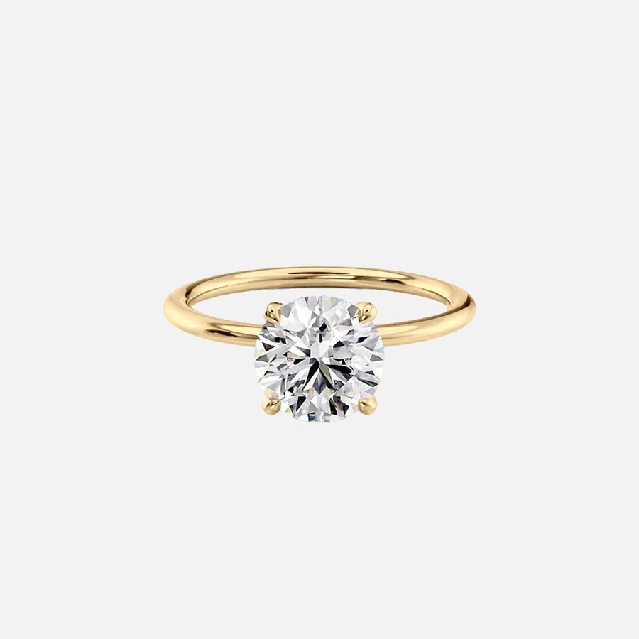 The Solitaire Nelly Round Lab Diamond Ring 14k Yellow Gold 001