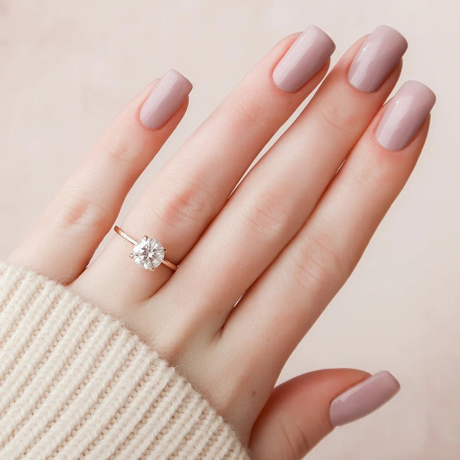  The Solitaire Nelly Round Moissanite Ring 14k Rose Gold 004 Final
