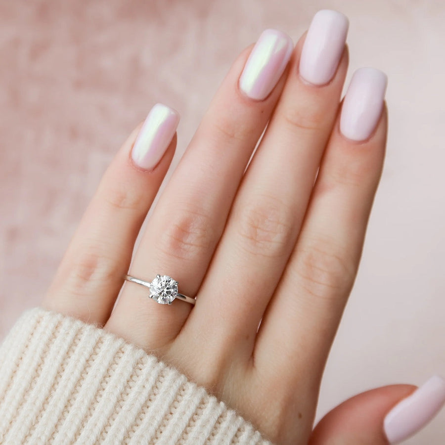  The Solitaire Nelly Round Moissanite Ring 18k White Gold 004 Final
