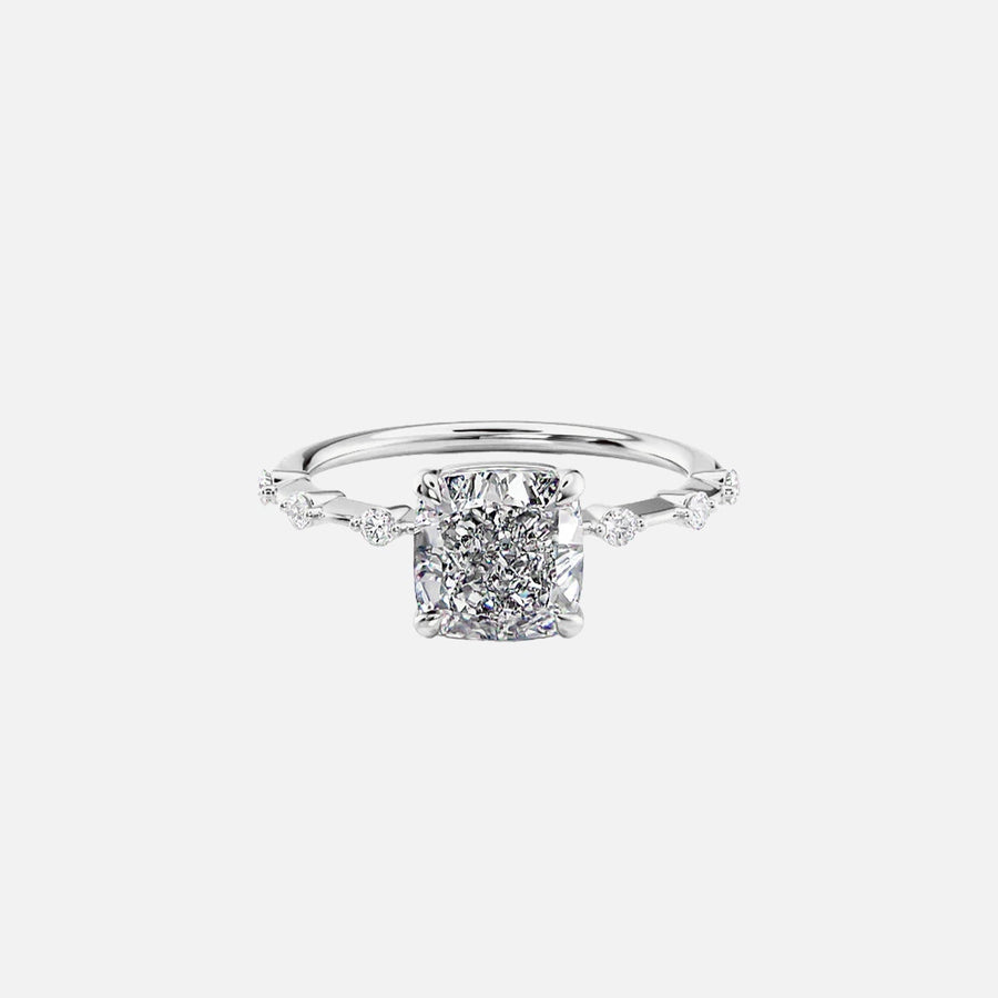  The Solitaire Penelope Cushion Lab Diamond Ring 14k White Gold 001