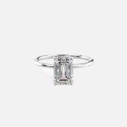  The Solitaire Petal Kamellie Emerald Lab Diamond Ring 14k White Gold 001