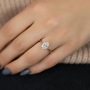  The Solitaire Petal Kamellie Oval Moissanite Ring 14k Rose Gold 003