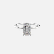  The Solitaire Sarah Emerald Moissanite Ring 14k White Gold 001