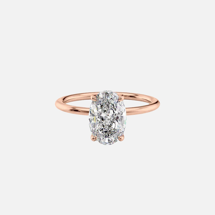  The Solitaire Sarah Oval Lab Diamond Ring 14k Rose Gold 002