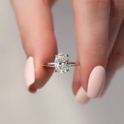  The Solitaire Sarah Oval Lab Diamond Ring 14k White Gold 003