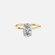 The Solitaire Sarah Oval Lab Diamond Ring 14k Yellow Gold 001