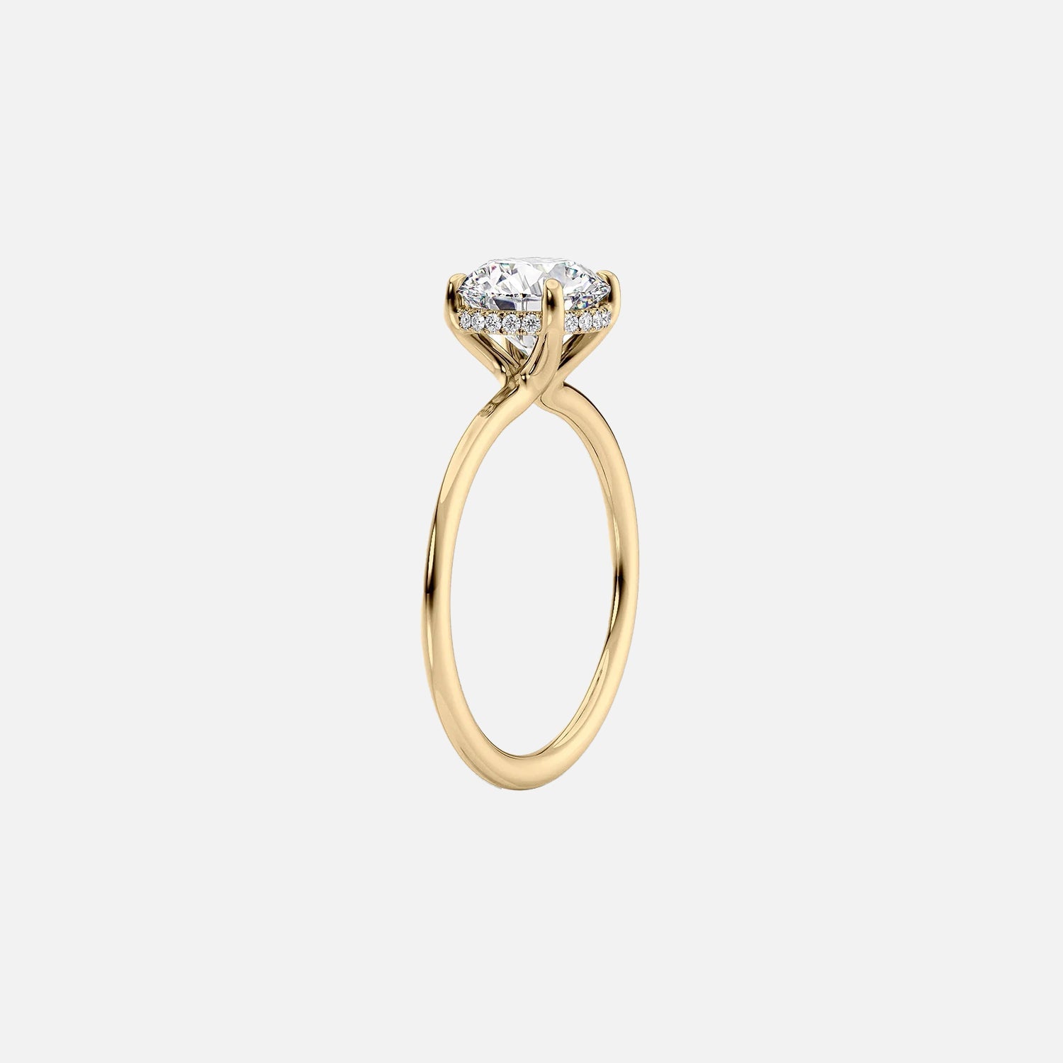  The Solitaire Sarah Oval Lab Diamond Ring 14k Yellow Gold 002