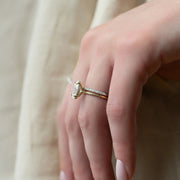  The Solitaire Sarah Oval Moissanite Ring 14k Yellow Gold 003