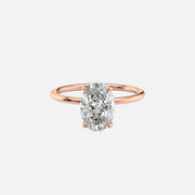  The Solitaire Sarah Oval Moissanite Ring 18k Rose Gold 001