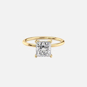 The Solitaire Sarah Princess Moissanite Ring 14k Yellow Gold 001